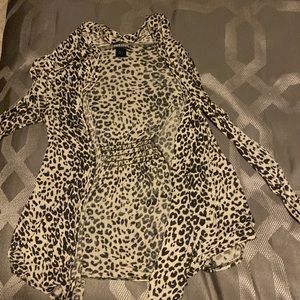 Animal print open cardigan